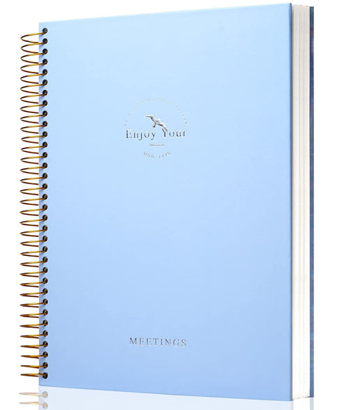 Meeting Notebook for Work, 210 Pages Meeting Planner Organizer, A4 Blue Notebook for Office Agenda