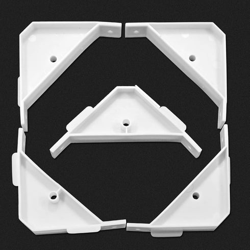 12PCS Cabinet Triangle Bracket, 90 Degree Corner Support Braces for Countertop, Plastic White Cabinet Brackets