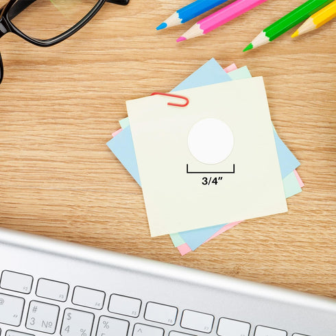 ChromaLabel 3/4 Inch Circle Sticker Labels - Easy to Write On Colored Dot Stickers, Removable Sticky Dots - 1000 Labels
