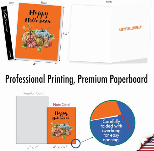 The Best Card Company 20 Happy Halloween Note Cards Boxed 10 Designs Spooky Notecard Assortment 4 x 5.12 Inch