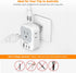 Australia New Zealand Power Adapter USB C, TESSAN Power Plug Adapter with 4 Electrical Outlets and 3 USB Ports