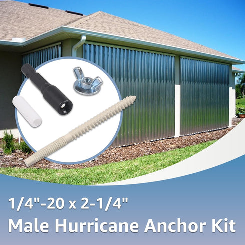 Lakapre 30 Sets 1/4"-20 2-1/4" x Hurricane Anchor Kit for Fixing Shutter Panels Storm Panels Sliding Glass Doors