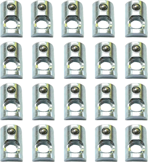 20 Packs 1/4-20 Threaded Steel Roll in T-Nut - T Slot Accessories for Aluminum Extrusion Profile Rail