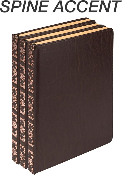 Samsill Vintage Hardcover Notebook, 200 Lined Pages, Brown, 7.5 x 10 Inch for Writing