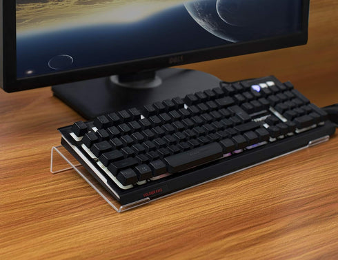 WINKINE Clear Acrylic Computer Keyboard Stand - Tilted Holder for Ergonomic Easy Typing at Office or Home