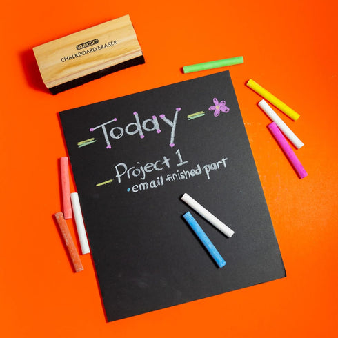 BAZIC 4-Pack Chalkboard Eraser | Wood Felt Cleaner for Blackboard & Whiteboard | Dustless Duster for Home & Office