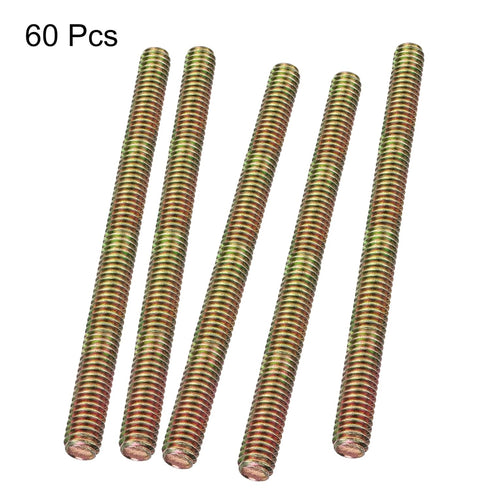 uxcell 60pcs 5/16 x 4 Inch Fully Threaded Rods Carbon Steel All Thread Studs for Furniture Garden Railing