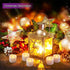 12 Pack Timer Tea Lights Candles, Battery Operated Flameless Flickering Tealight for Halloween Decor