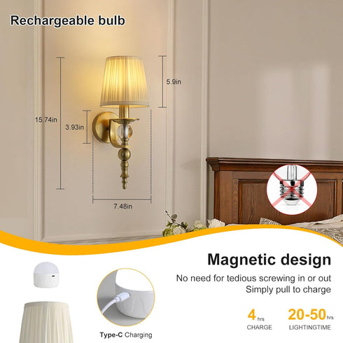 MEYIAENGIE Set 2, 15 Wireless Lights for Wall Indoor of Rechargeable LED Wall Lamps with Remote Control, RGB Colors
