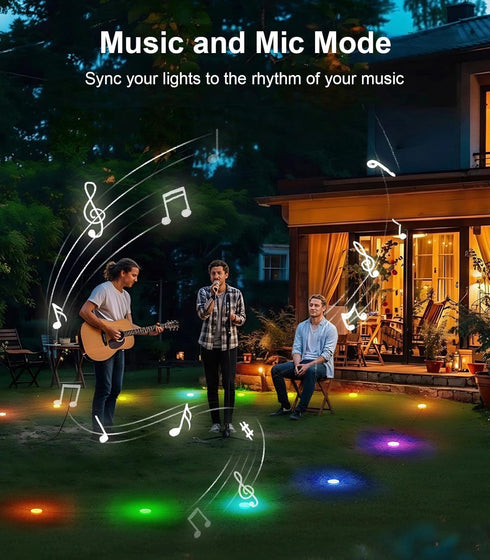 50Ft Permanent Outdoor Ground Lights Smart Color Changing, Pathway Christmas Lights Waterproof, Walkway Lighting