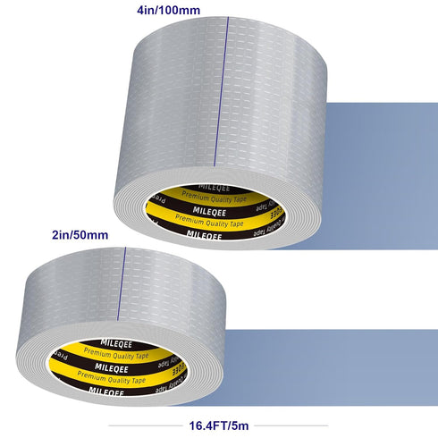 Butyl Sealant Tape Waterproof Aluminum Foil, Joist Tape for Decking 4 Inch, Super Sticky, Repair Roof Leak, Sealing Awning Crack, Patching Deck Flashing, All Weather Permanent 16.4FT Silver