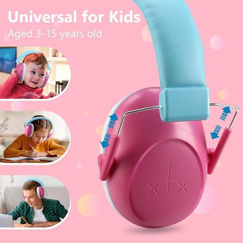 ProCase Kids Noise Cancelling Headphones, Fireworks Hearing Protection, Monster Jam Truck Earmuffs for Autism - Pink