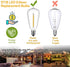Couah 10 Pack Edison LED Light Bulbs, 0.6 Watt E12 Screw Base, Shatterproof ST38 Clear Plastic, Warm White
