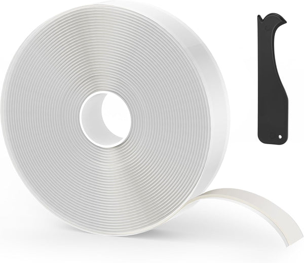 Butyl Tape White 1” x 30 Ft, Premium None Hardening Butyl Caulk Tape for RV Window Glazing and Plumbing