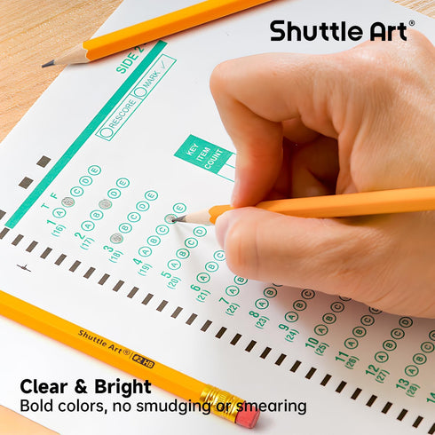 Shuttle Art 350 Pack Wood-Cased #2 HB Pencils, Sharpened Yellow Pencils with Erasers, Bulk Pack for School, Writing,