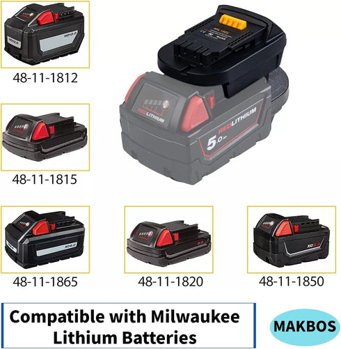 Alian MIL18DL Battery Adapter for Milwaukee 18V to Dewalt 20V, M18 for Milwaukee Battery Adapter, Power Tool Lithium