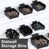 6 Pcs Slatwall Bins with Hooks Set, Small Wall Mounted Storage Bins for Organizing Accessories, Tools, Office, Garage
