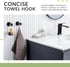 APLusee 2 Pack Bathroom Towel Hook - Stainless Steel Round Coat Robe Hanger for Toilet Kitchen (Matte Black)