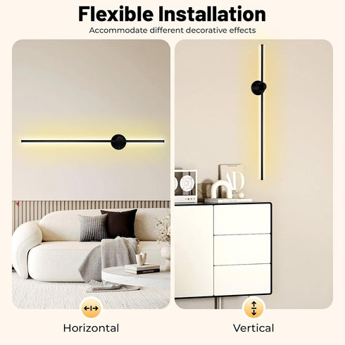 YUASDUU 40In 20W 3000K Modern Hardwired Wall Sconce, LED Linear Wall Light Warm White Acrylic Indoor Wall lamp Warm