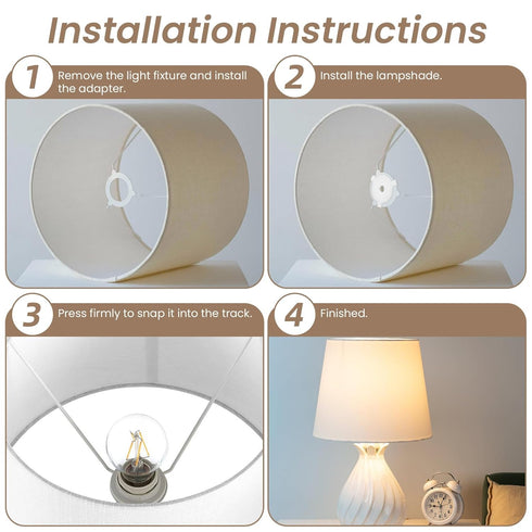 Dplolng 10 Ring,E27 3/7" Pcs Lamp Shade Adapter to Light Shade Replacement Washer Adapter White Plastic Lampshade
