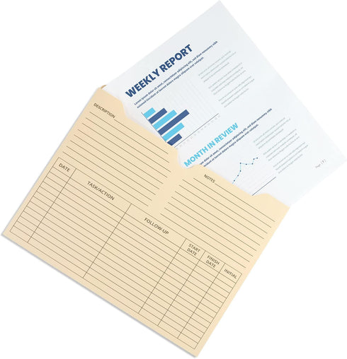 Blue Summit Supplies 50 Project File Folders, Reinforced Straight Cut Tab, 2 Inch Expansion Pocket, Manila, 50 Pack