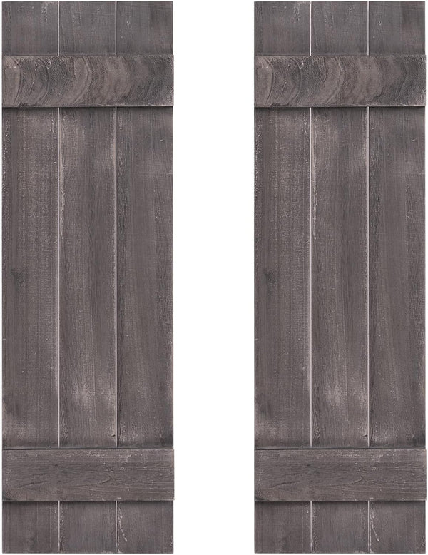 GOFLAME Wood Shutters for Wall Decor, Reclaimed Wood Board and Batten, Exterior
