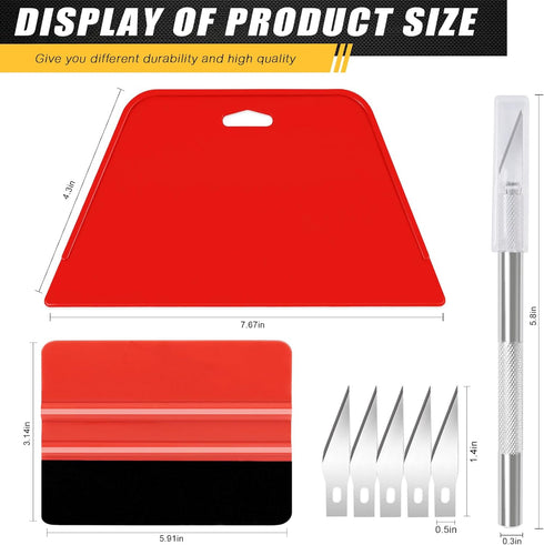 WRAPXERPT Wallpaper Tools Kit with Felt Squeegee for Vinyl Backsplash Tile, Bathroom, Window Film Application