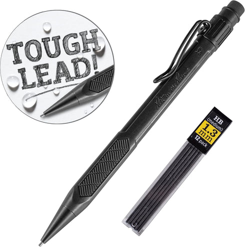 Rite in the Rain Weatherproof Mechanical Pencil, Black Barrel, 1.3mm Dark Lead, 12 Refills (No. BK15)