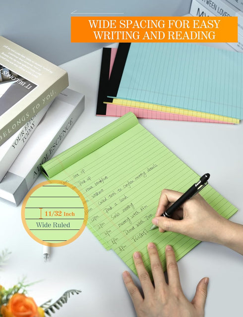 Legal Pads 8.5 x 11 Colored Note Pads, 3 Pack Notepads for Home Office Supplies, Lined Paper 30 Sheets/Pad