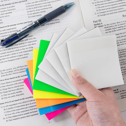 Transparent Sticky Note Pads, 500 Pcs Waterproof Self-Adhesive, 3x3in Colorful, Suitable for Home, Office, School