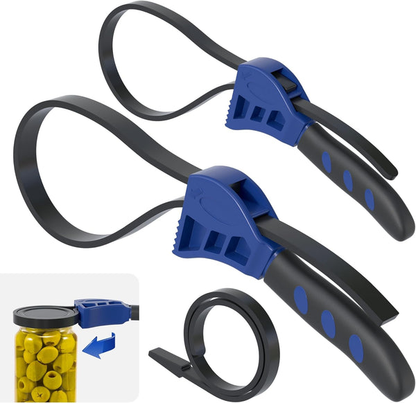 Upgraded Strap Wrench Set, 2pcs Adjustable Rubber Strap Wrench, Max Diameter 4" and 6" for Plumbing