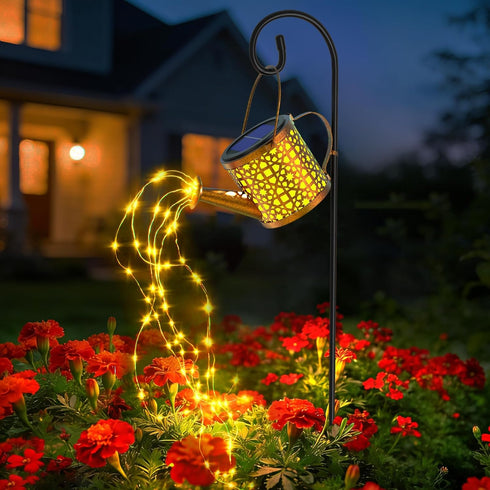 BETOLEAN Solar Watering Can Lights Waterproof, Solar Lights Outdoor Decorative Garden Decor Metal