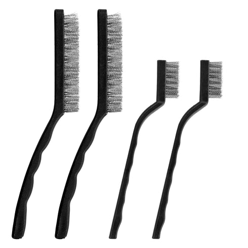 Wire Brush Set Scratch Brush Set for Cleaning Welding Slag Rust Dust Curved Handle Stainless Steel Brass 10-Pack