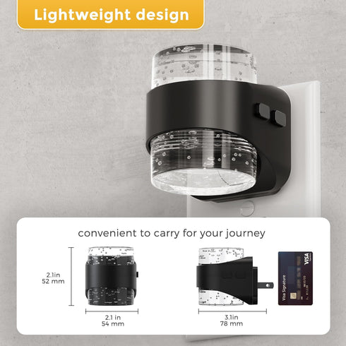 2 Pack 3000K L LOHAS LED Night Light, Bubble Night Lights Plug into Wall, Acrylic Night Lights with Light Sensor