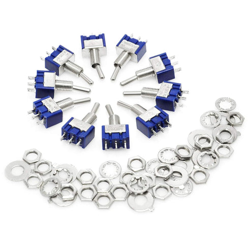 Gikfun MTS102 Mini Toggle Switch, 2 Position 3 Pins for Arduino, Pack of 10pcs