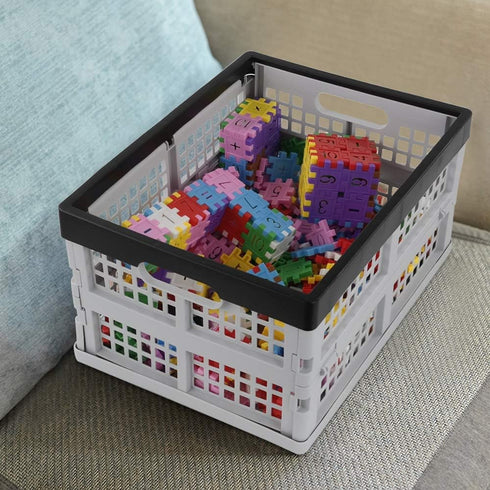 Jekiyo 16-Liter Set 3 Folding Crates Storage, Collapsible Container Plastic