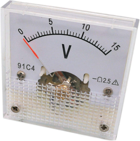 DC 0-15V Square Analog Volt Pointer Needle Panel Meter Voltmeter 91C4