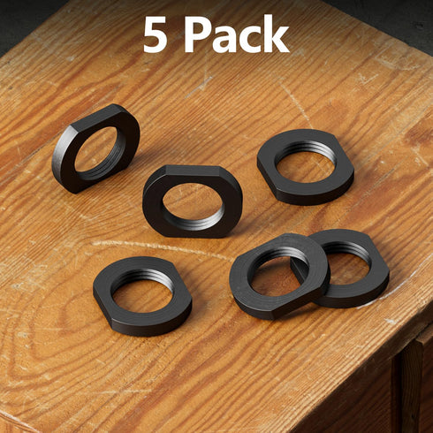 New Journey Essential 1/2x28,5/8x24 5 Pack (1/2x28) Jam Nut Steel Black