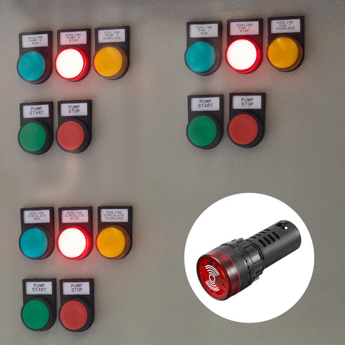 YOKIVE 10 Pcs Light Indicator, Industrial Indicator Light with Flashing Alarm Buzzer for Electricity Equipment