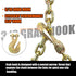 TKK G80 Transport Binder Chain, 5/16 Inch x 15 Foot Logging Chain with Grab and Sling Hooks, 7,100 lbs Safe Working Load
