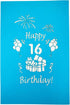 iGifts And Cards Happy 16th Birthday 3D Pop Up Greeting Card – Sweet Sixteen Gift for Granddaughter, Grandson