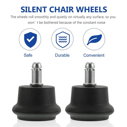 5pcs Artibetter Swivel Caster Wheels Office Chair Replacement Furniture Casters Silent Insert Stem Rollers for Computer