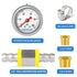 MEANLIN MEASURE 0-100Psi Pressure Gauge: Stainless Steel Glycerin Filled with 1/8" NPT 1.5" Face Dial, 9 Pieces Kit