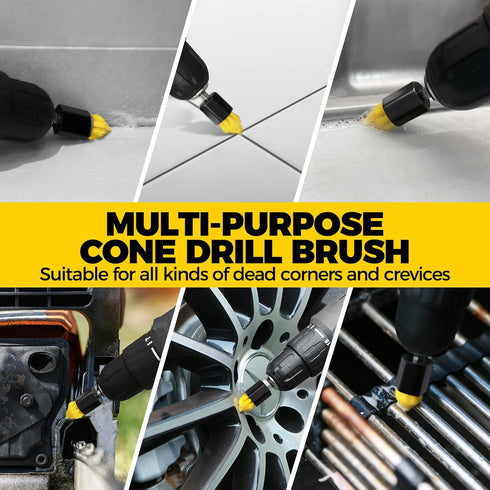 6Pack Set Holikme Drill Brush Power Scrubber Cleaning Brush Extended Long Attachment All Purpose Drill Scrub Brushes