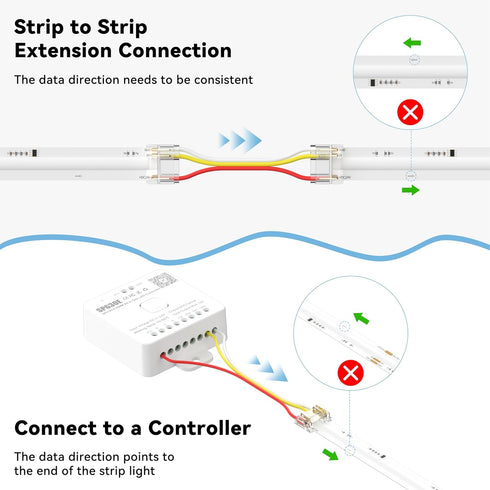 12mm 3-Pin Connection,20pcs Connectors,10ft(305cm) 22AWG Connection,5V 12V 24V PAUTIX Connectors for RGB Smart IC COB