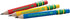 Ticonderoga My First Short Triangular Wood-Cased Pencils, 2 HB Soft with Erasers, Primary Colors, 12 Count