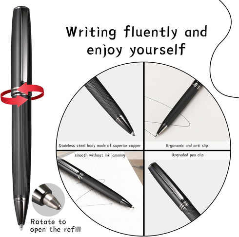 Ballpoint Pen, Essential Business Nice Pens, Metal Smooth Writing Stylish Design, Luxury Gift Case for Men