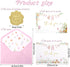 OIPKKUI 50 Pack Set Pink Baby Shower Thank You Cards Shower Pink Gold Foil Greeting Card with Envelopes And Stickers