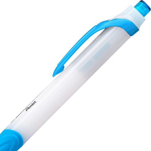 Pentel GlideWrite Ballpoint Pen with TechniFlo Ink, Medium Line (1.0mm), Sky Blue, Box of 12 (BX910-S)