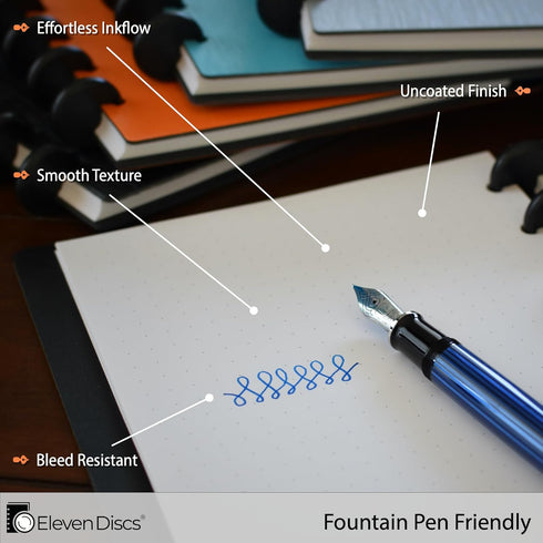 Classic Size Discbound Paper - Ruled/Lined Sheets, Premium 120gsm Heavyweight Notebook & Planner Refills, 9 Discs, 7 x